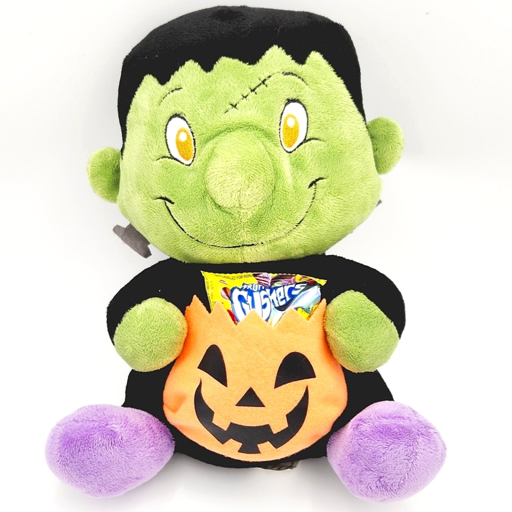 10 1/2" Frankenstein Baby with Pumpkin Pocket for Holding Treats Halloween Plush